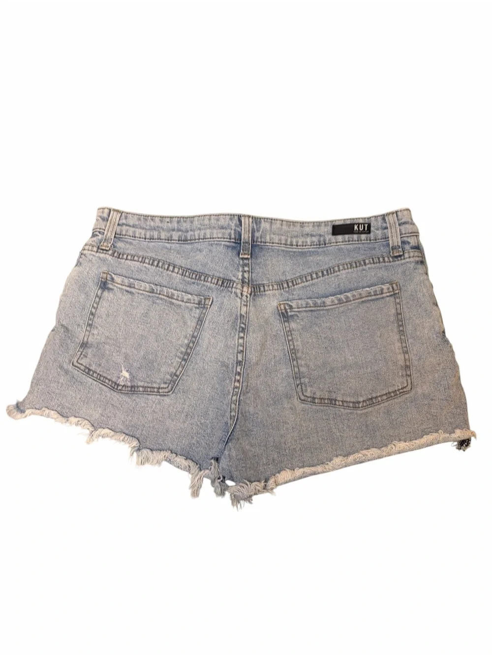 Kut From The Kloth Light Wash Distressed Cut Off Jane High-Rise Denim Shorts 14